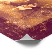  bruine Sepia Floral Old Antiek Texture Poster (Hoek)