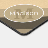 Bruine sepia retro geometrische lijnen Monogram Bureaumat (Hoek)