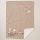 Bruine Sherpa Deken met Santa in de Sleigh (Voorkant)
