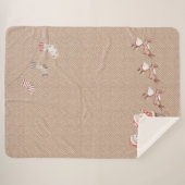 Bruine Sherpa Deken met Santa in de Sleigh (Voorkant (horizontaal))