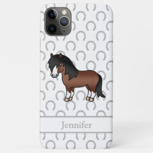 Bruine Shetlandpony Schattige Cartoon Illustratie Case-Mate iPhone Case