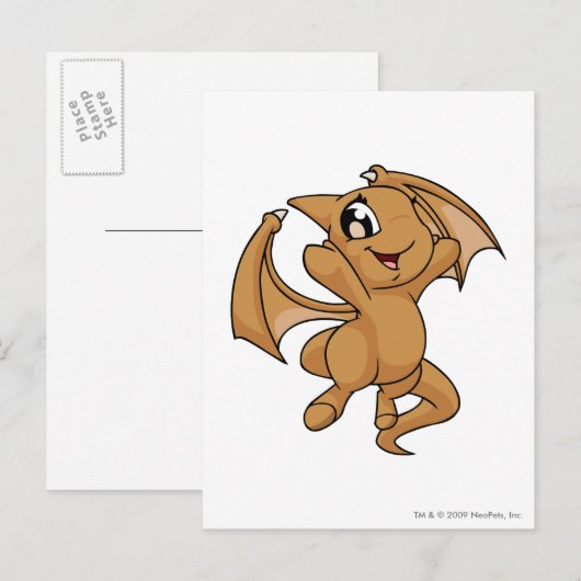 Bruine Shoyru Briefkaart (Voorkant / Achterkant)