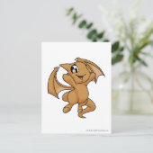 Bruine Shoyru Briefkaart (Staand voorkant)