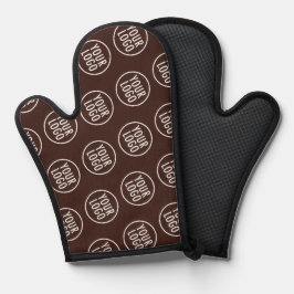 Bruine Siliconen Oven Mitt met Bedrijf Logo Patroo Ovenwant