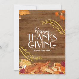 Bruine Simpele Gelukkige Thanksgiving Sociale Medi Kaart