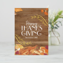 Bruine Simpele Gelukkige Thanksgiving Sociale Medi Kaart