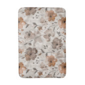 Bruine Sinaasappel Crème Bloemen Badmat (Voorkant Verticaal)