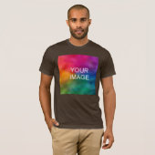 bruine Sjabloon Voeg Afbeelding Logo toe T-shirt (Voorkant volledig)