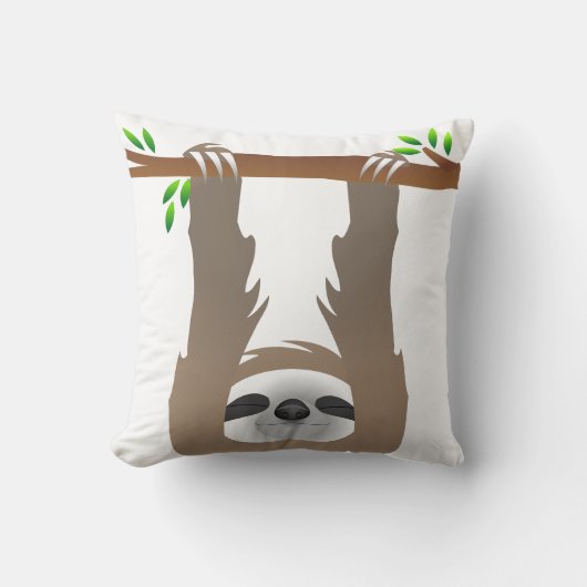 Bruine slaapluiaard die aan een ledemaat hangt kussen (Voorkant)