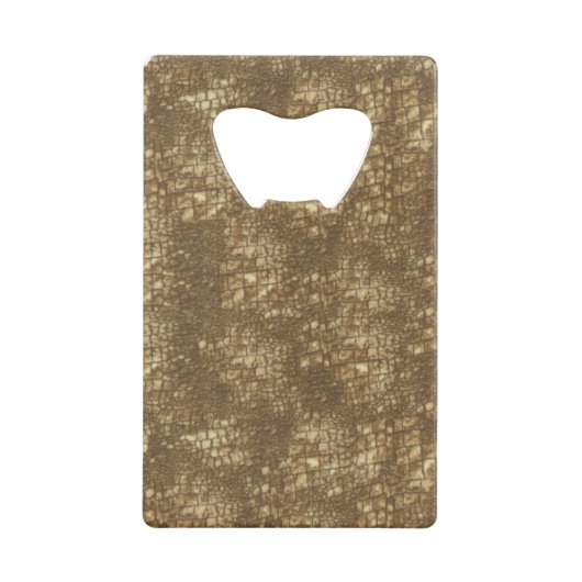 Bruine slangenhuid creditkaart flessenopener (Achterkant)