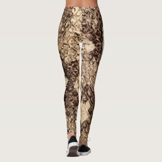 Bruine slangenhuid Leggings (Achterkant)