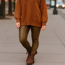 Bruine Slangenhuid Look Print-All-Over Legging