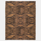 Bruine Slangenhuid Print Fleece Deken (Voorkant)