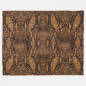 Bruine Slangenhuid Print Fleece Deken (Voorkant (Horizontaal))