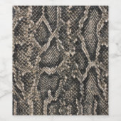 bruine slangenhuid | wijn etiket (Enkel label)