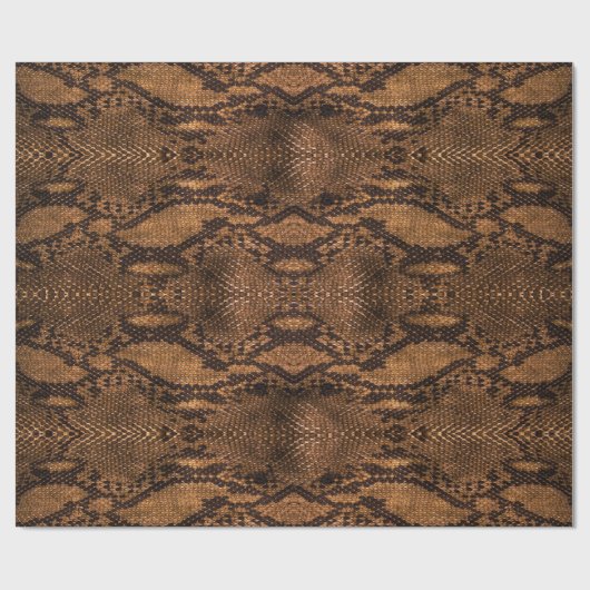 Bruine slangenhuidafdruk cadeaupapier (Vlak)