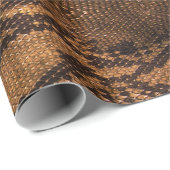 Bruine slangenhuidafdruk cadeaupapier (Rol Hoek)