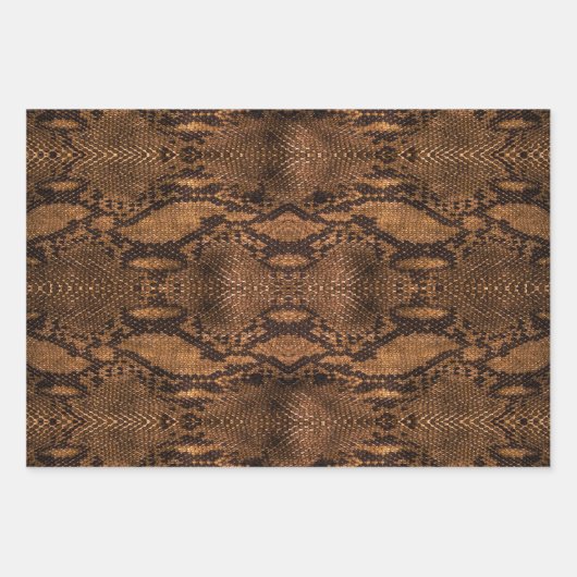 Bruine slangenhuidafdruk inpakpapier vel (Voorkant 3)