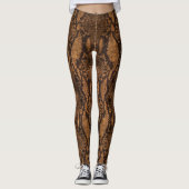 Bruine slangenhuidafdruk leggings (Voorkant)