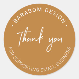 Bruine Small Business Bedankt pakket sticker