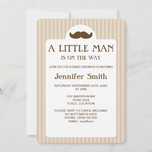 Bruine Snavel Silhouet Kleine Man Baby Shower Kaart