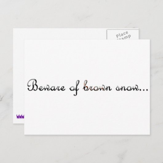 Bruine sneeuw briefkaart (Voorkant / Achterkant)