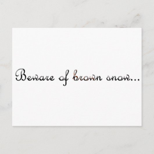 Bruine sneeuw briefkaart (Voorkant)