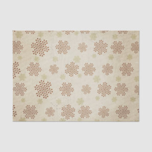 Bruine sneeuwvlokken op  witteboardpapier tissuepapier