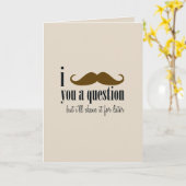 Bruine Snor Baart Een Vraag Humor Vaderdag Kaart (Gele Bloem)