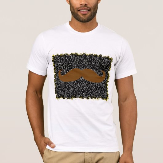 Bruine snor op luiphuid t-shirt (Voorkant)