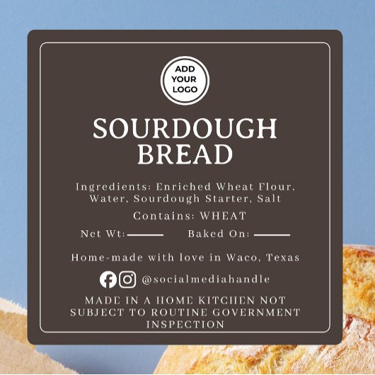 Bruine Sourdough Ingrediënt Cottage Wet Sticker