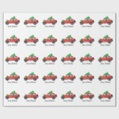 Bruine spaanhond - Auto met boom bovenaan Cadeaupapier (Vlak)