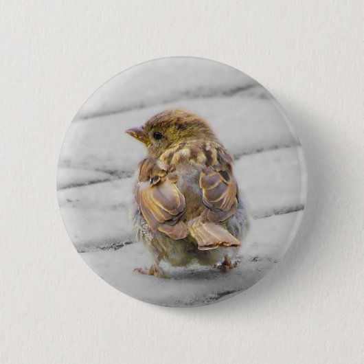 Bruine Sparrow Ronde Button 5,7 Cm (Voorkant)