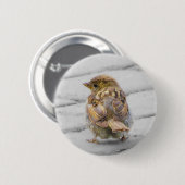 Bruine Sparrow Ronde Button 5,7 Cm (Voorkant /achterkant)