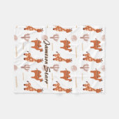 Bruine Speelgoed Cactus Camel Llama Dierlijke naam Fleece Deken (Voorkant (Horizontaal))