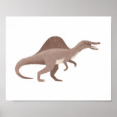 Bruine Spinosaurus Dinosaur Kinderkamer Poster (Voorkant)