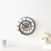 Bruine spiraal ronde klok (Huis)
