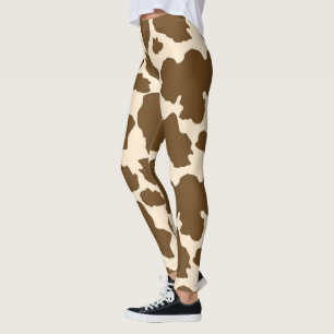 Bruine spots Cow Print Farmer Farm Animals Classy Leggings