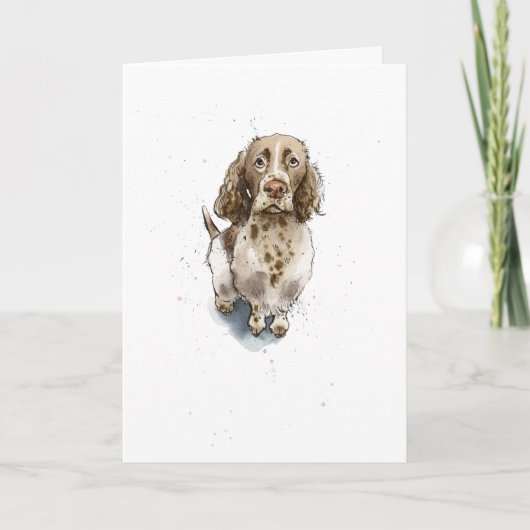 Bruine Springer Spaniel illustratie Hond Verjaarda Kaart (Voorkant)