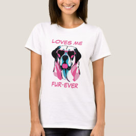 Bruine St Bernard Roze Hartvormige Zonnebril T-shirt
