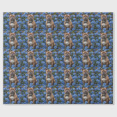 Bruine Staffy in blauwe rozentuin, Cadeaupapier (Vlak)