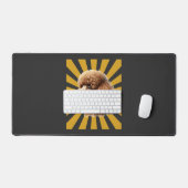 Bruine Standaard Poodle Retro Sunburst Bureaumat (Keyboard & Muis)
