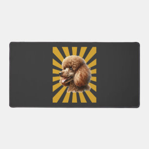 Bruine Standaard Poodle Retro Sunburst Bureaumat