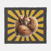 Bruine Standaard Poodle Retro Sunburst Fleece Deken (Voorkant (Horizontaal))