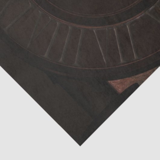 Bruine steampunk klokken en tandwielen tissuepapier (Detail)