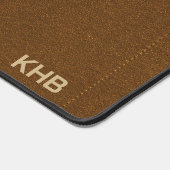 Bruine Steek Faux Leer & Luipaard - Monogram Bureaumat (Hoek)