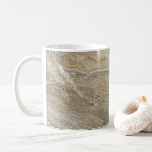 Bruine steen textuur koffiemok (Met donut)