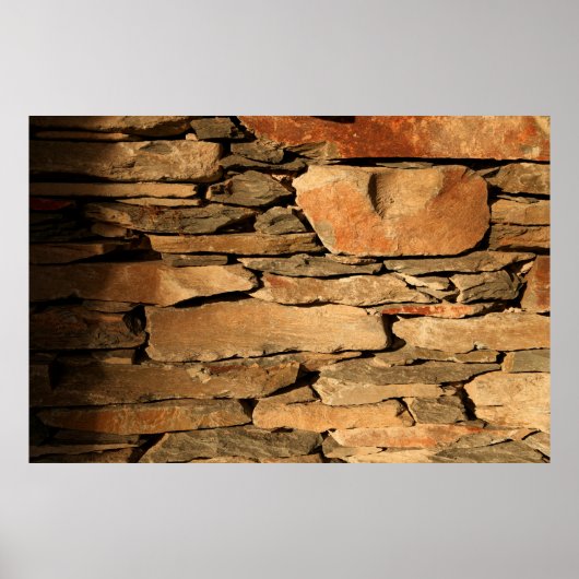 Bruine steenwand poster (Voorkant)