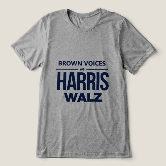 Bruine stemmen voor Harris Walz Tri-Blend Shirt (Design voorkant)