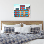 Bruine stenen gebouwen canvas afdruk (Insitu (Slaapkamer))